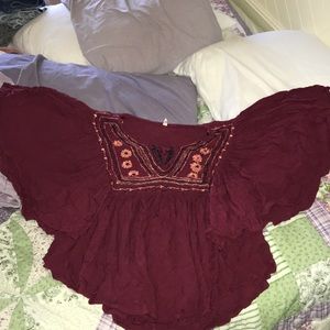 Maroon 🦋Winged🦋 Blouse